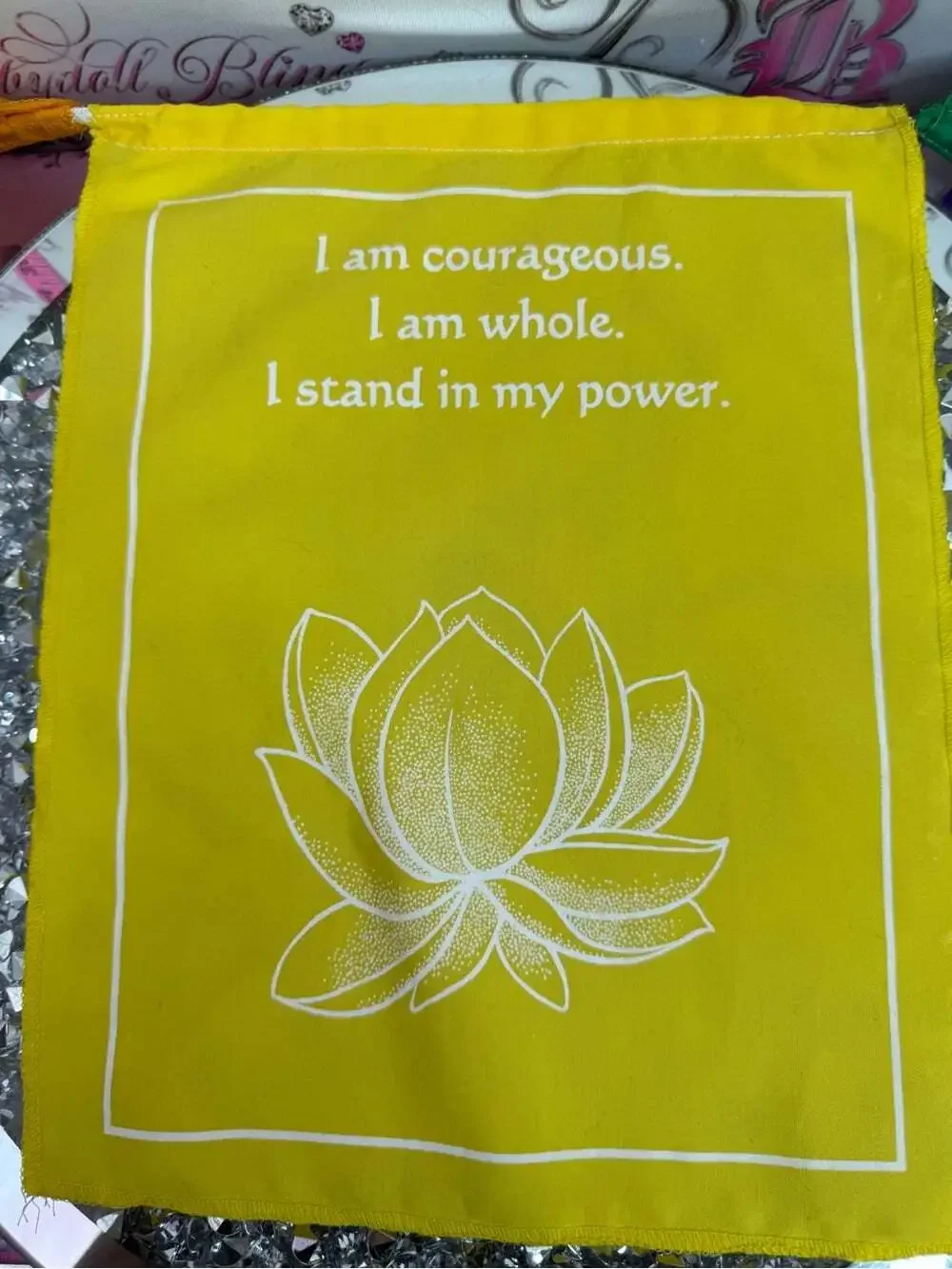 Tapestry art work wall hanging flags lotus flowers chakras